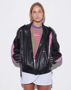 Cheap STIEGLITZ Leather Lola Biker Jacket | Black