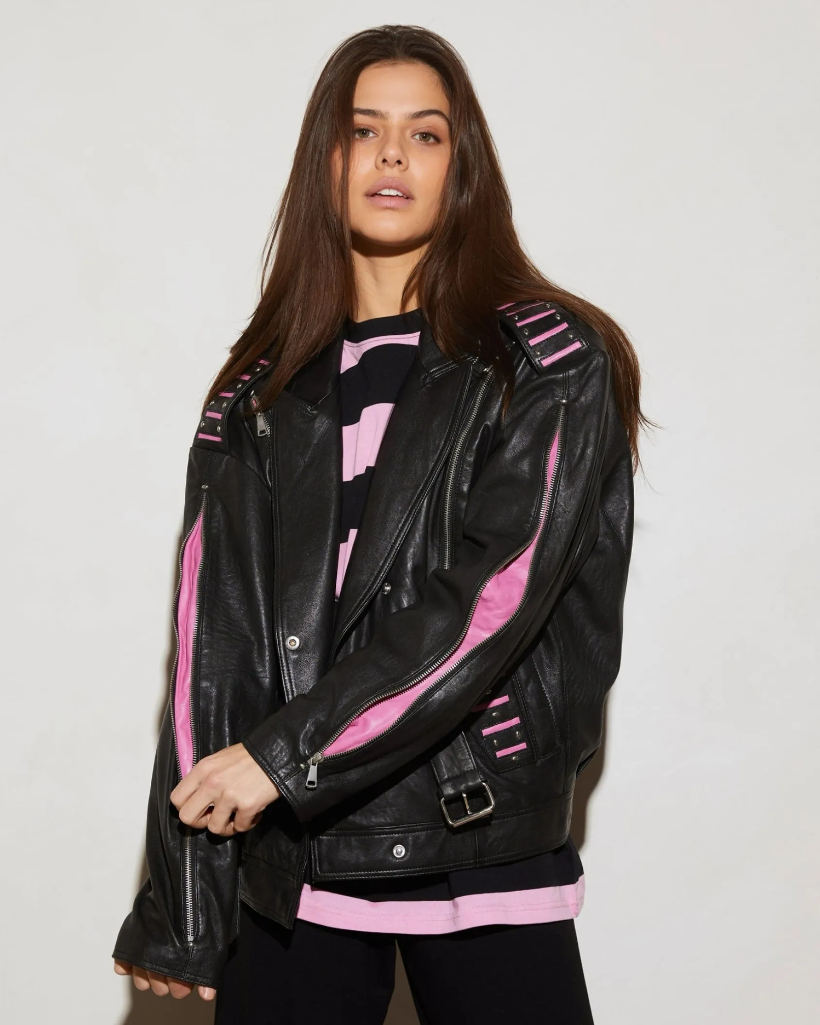 Cheap STIEGLITZ Leather Lola Biker Jacket | Black