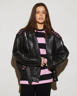 Cheap STIEGLITZ Leather Lola Biker Jacket | Black