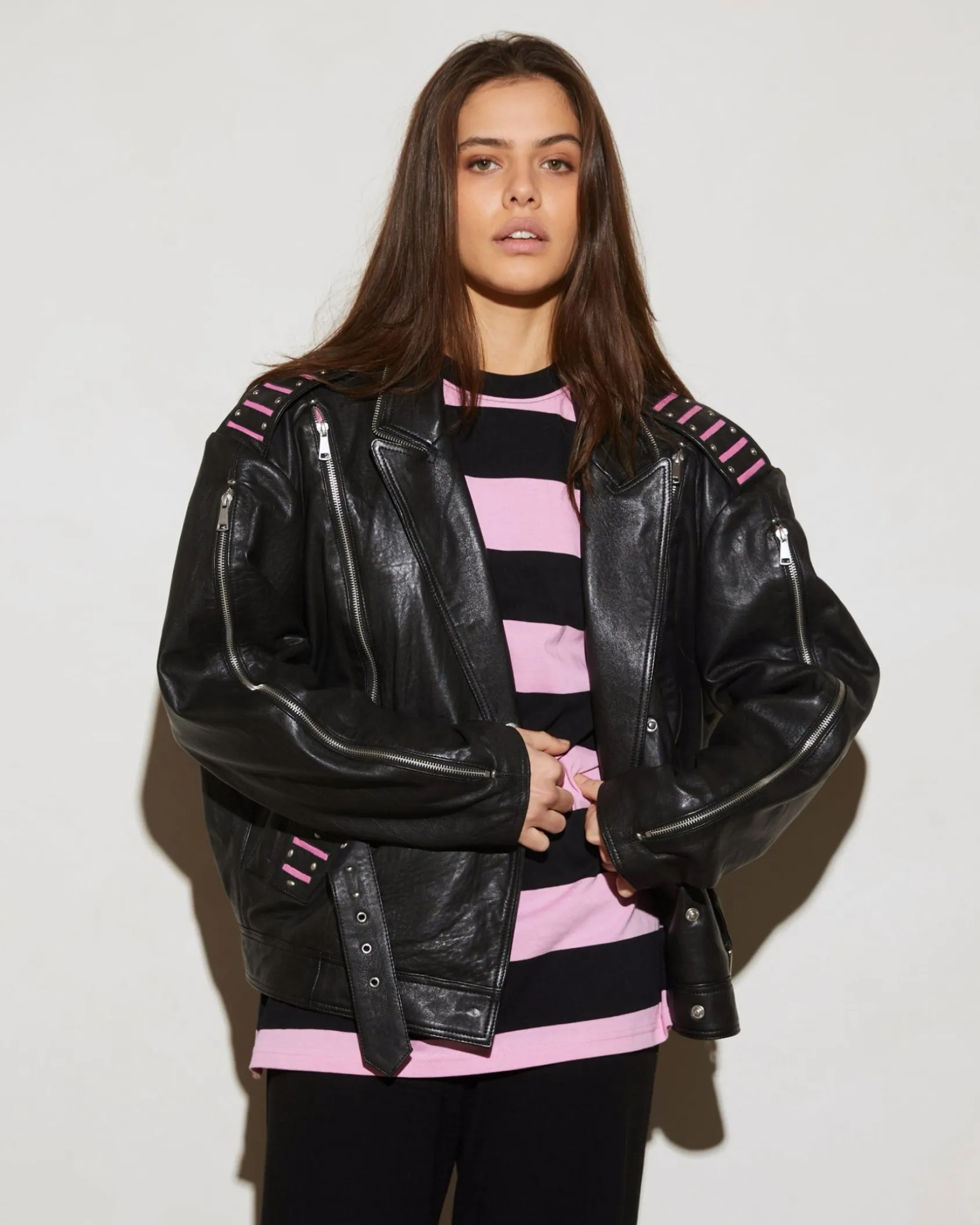 Cheap STIEGLITZ Leather Lola Biker Jacket | Black
