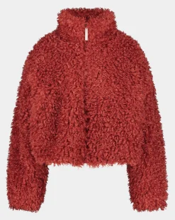 Shop STIEGLITZ Milana Cropped Fluffy Puffer | Brown