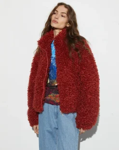 Shop STIEGLITZ Milana Cropped Fluffy Puffer | Brown