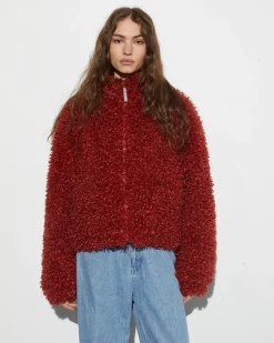 Shop STIEGLITZ Milana Cropped Fluffy Puffer | Brown