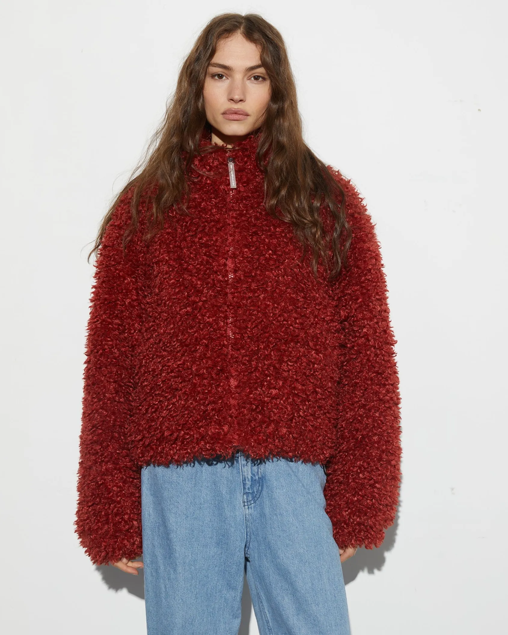 Shop STIEGLITZ Milana Cropped Fluffy Puffer | Brown