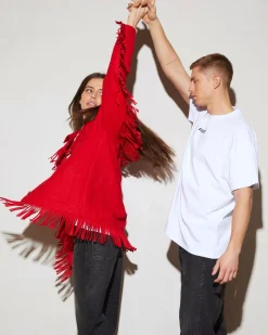 Sale STIEGLITZ Wool Fringe Jacket | Red